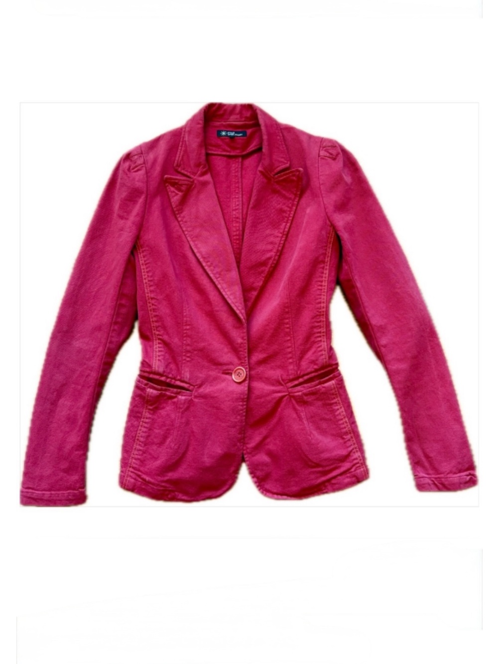 Isabel Marant Étoile Raspberry Denim Blazer Size 0 Red Pink Structured Jacket